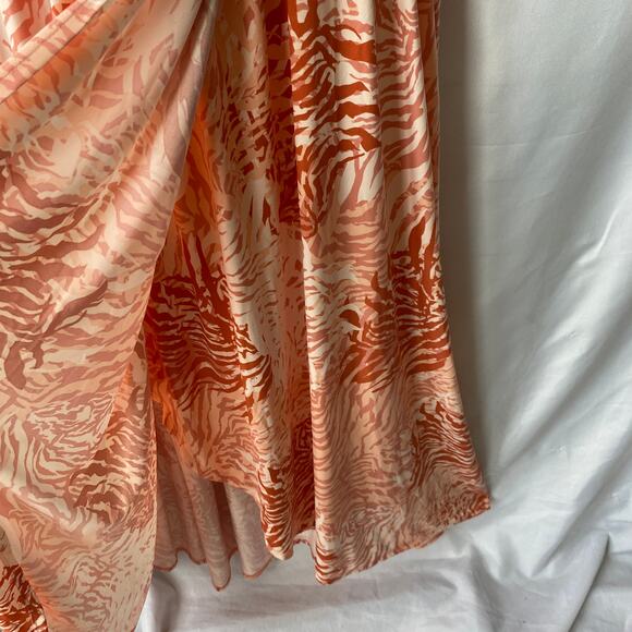 Rachel Roy Crossover Flutter Sleeve Maxi Dress Women 1X Abstract Print Guava NWT - Picture 6 of 12